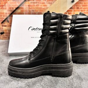 BRAND NEW - L’Intervalle combat boot - Joliette Black Leather - Size 40